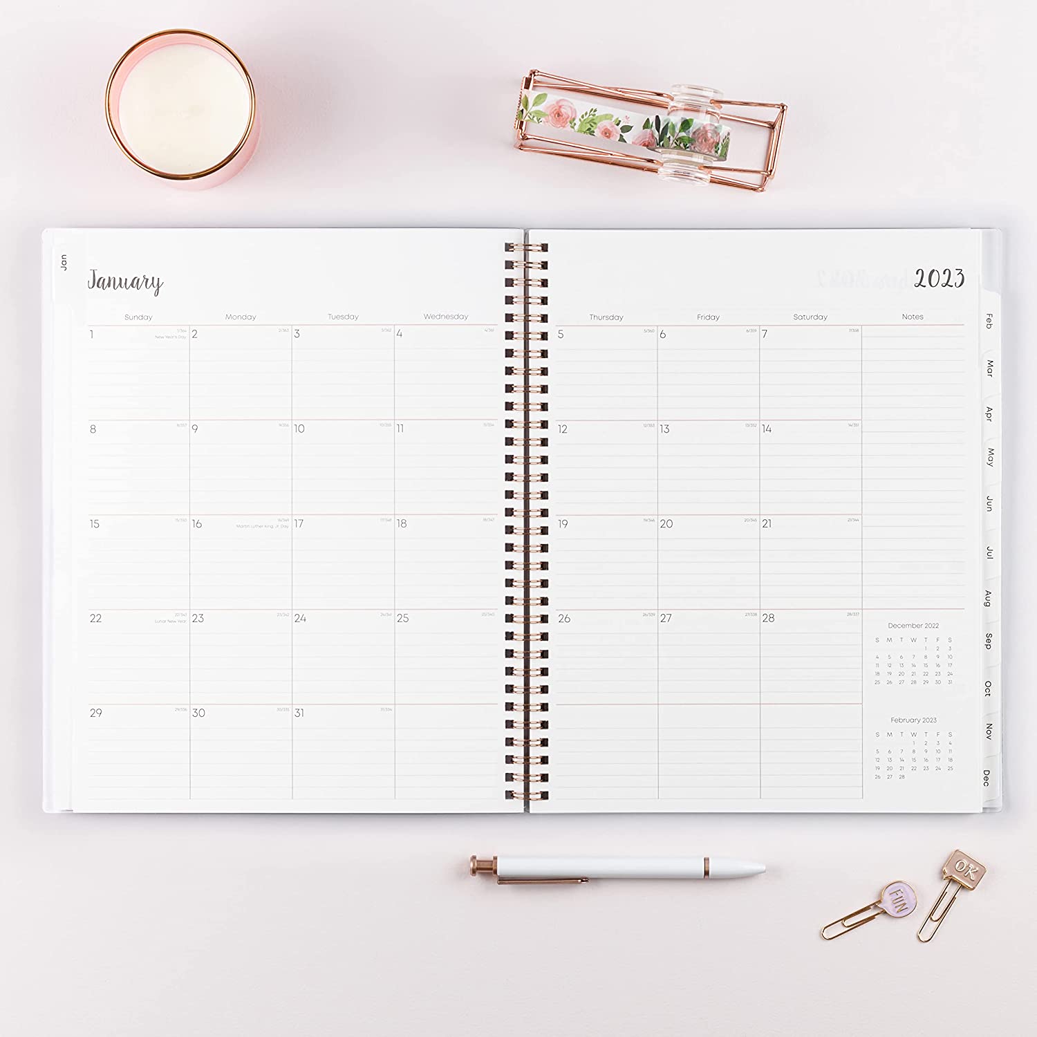 Blue Sky 2023 Weekly and Monthly Planner, January - December, 8.5" x 11", Frosted Cover, Wirebound, Joselyn (142079) - Image 3